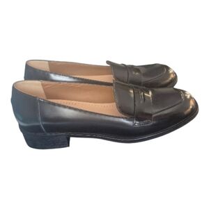 Browns Black Leather Bishop Loafer, Womens